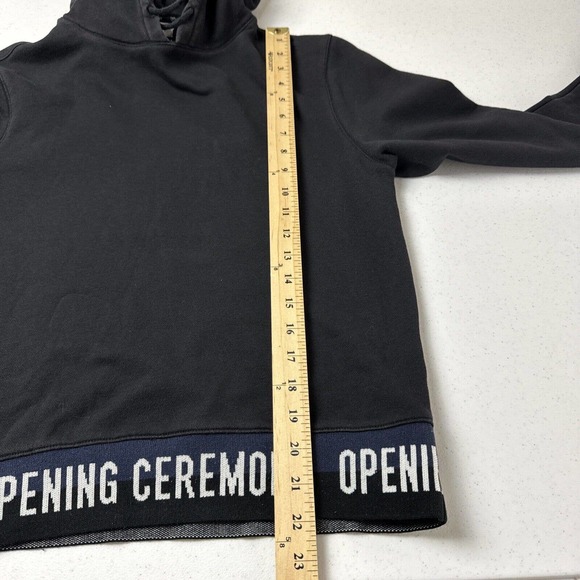 Opening Ceremony Hoodie Women’s Black Extra Small 100% Cotton Spell Out Pullover - Picture 10 of 11